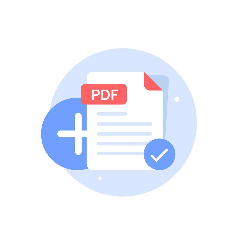PDF file icon. Flat design graphic illustration. Vector PDF icon