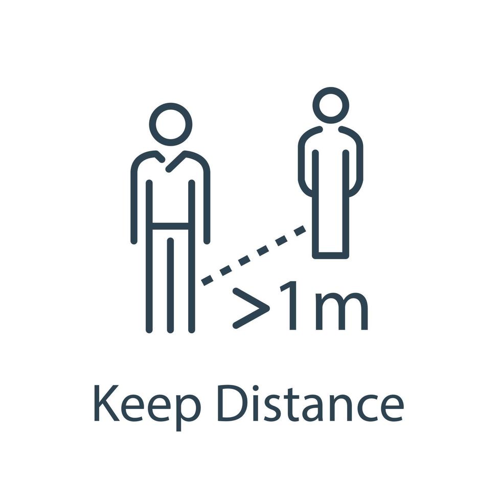 Keep Distance,flat design icon vector illustration
