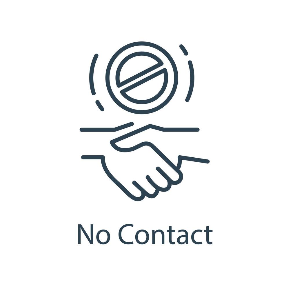 No Contact,flat design icon vector illustration