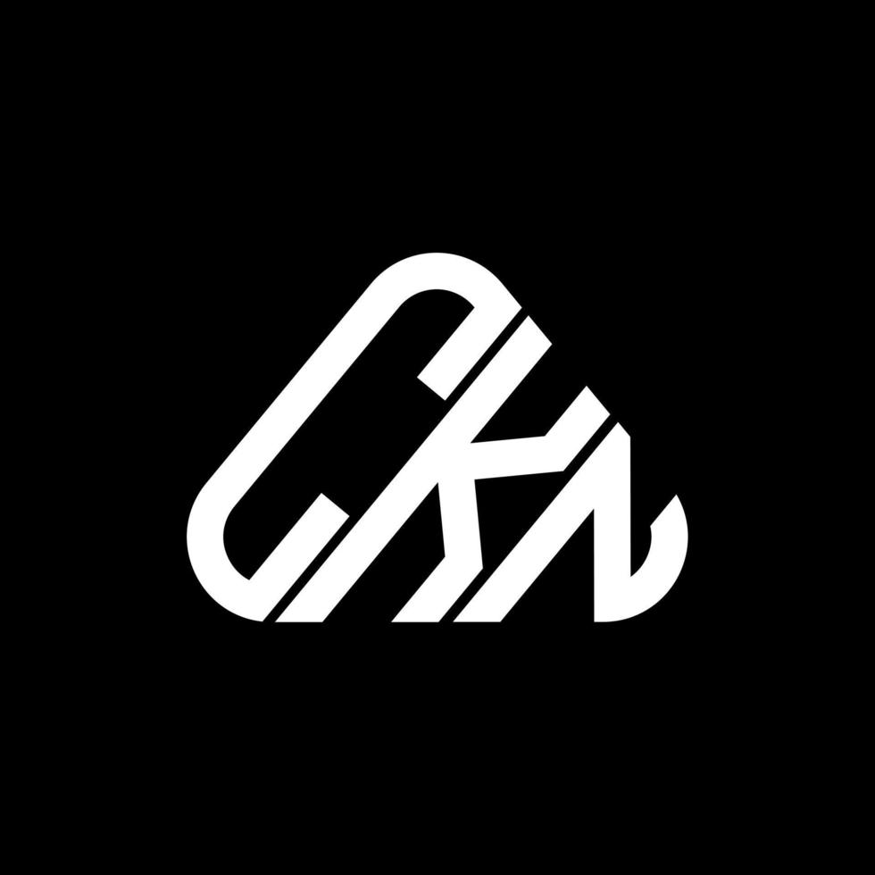 Diseño creativo del logotipo de la letra ckn con gráfico vectorial, logotipo simple y moderno de ckn en forma de triángulo redondo. vector