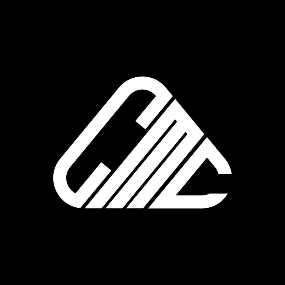 Diseño creativo del logotipo de la letra cmc con gráfico vectorial, logotipo cmc simple y moderno en forma de triángulo redondo. vector