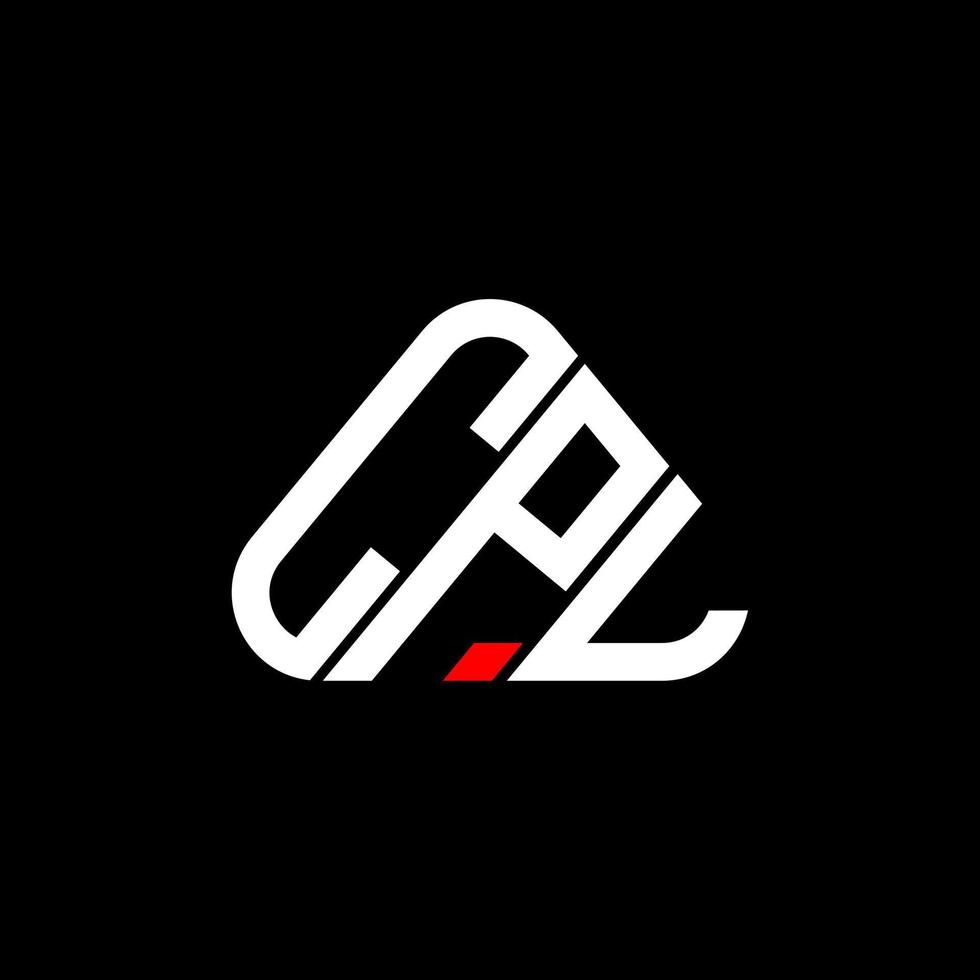 diseño creativo del logotipo de la letra cpl con gráfico vectorial, logotipo cpl simple y moderno en forma de triángulo redondo. vector