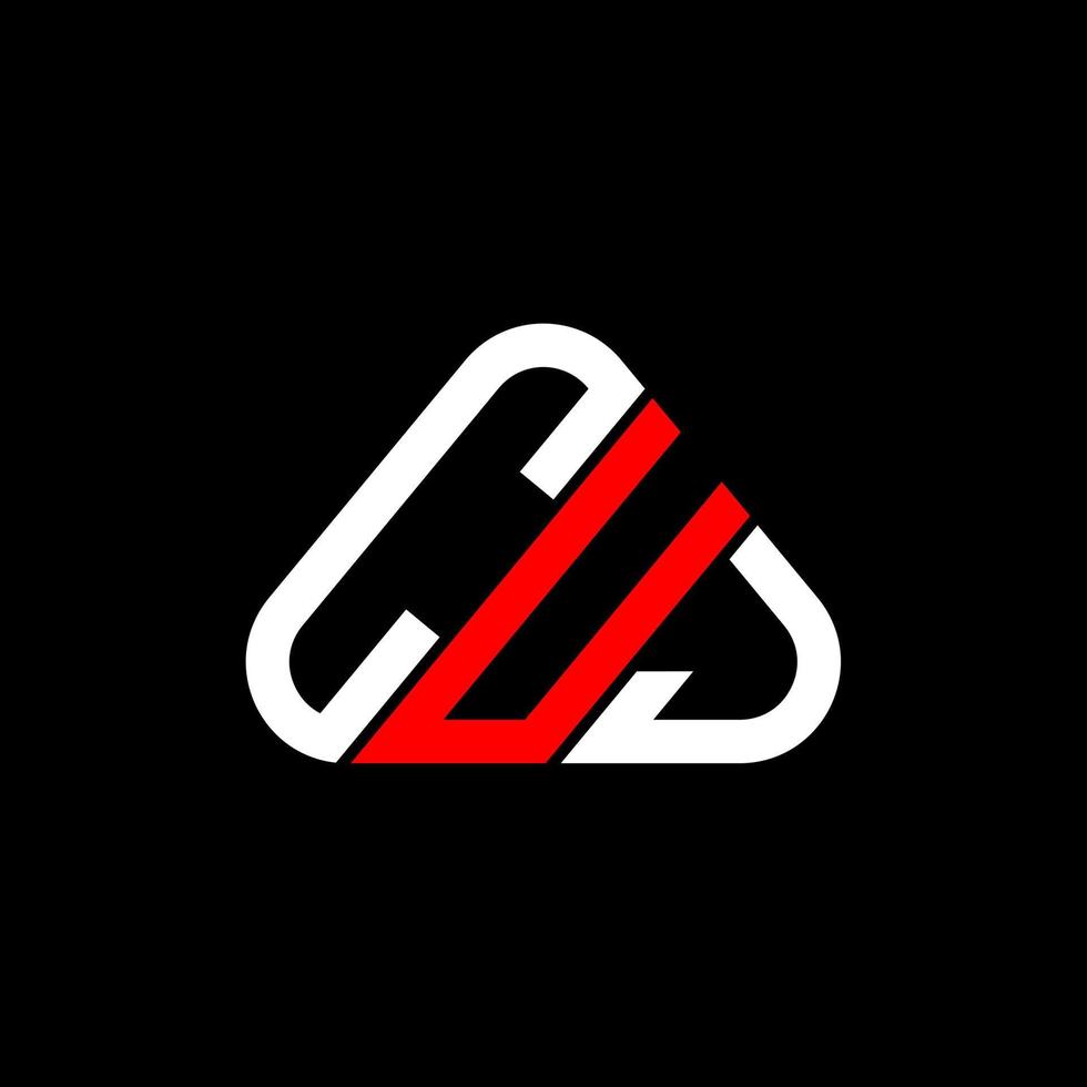diseño creativo del logotipo de la letra cuj con gráfico vectorial, logotipo simple y moderno de cuj en forma de triángulo redondo. vector