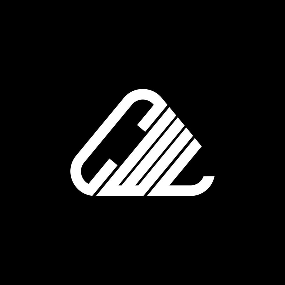 Diseño creativo del logotipo de la letra cwl con gráfico vectorial, logotipo simple y moderno de cwl en forma de triángulo redondo. vector