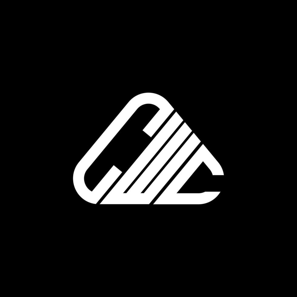 Diseño creativo del logotipo de la letra cwc con gráfico vectorial, logotipo simple y moderno de cwc en forma de triángulo redondo. vector
