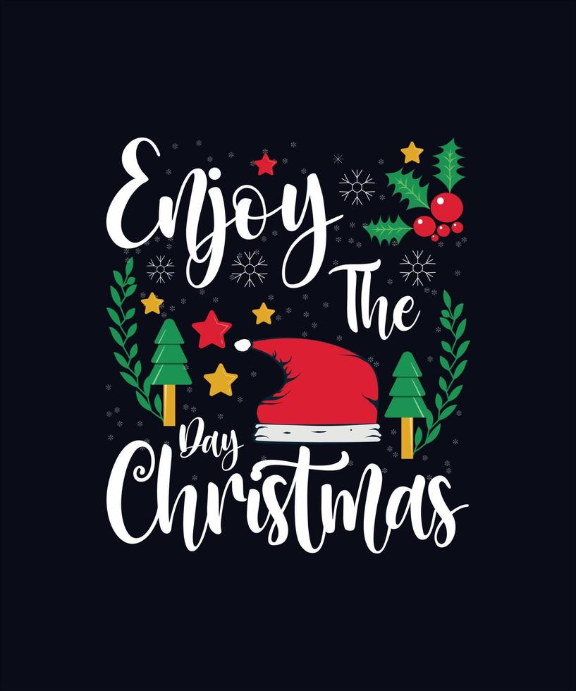 cartel de tipografía de navidad y diseño de camiseta de citas vector