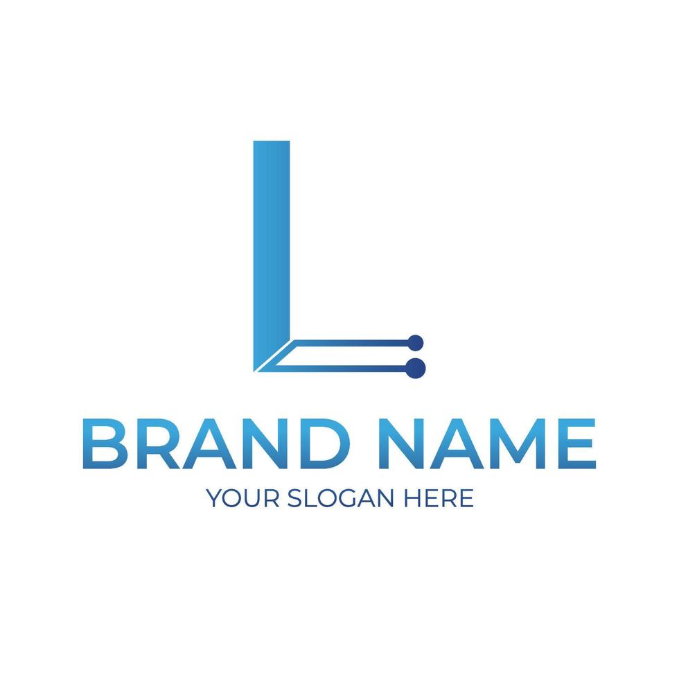 L letter tech logo symbol icon design vector