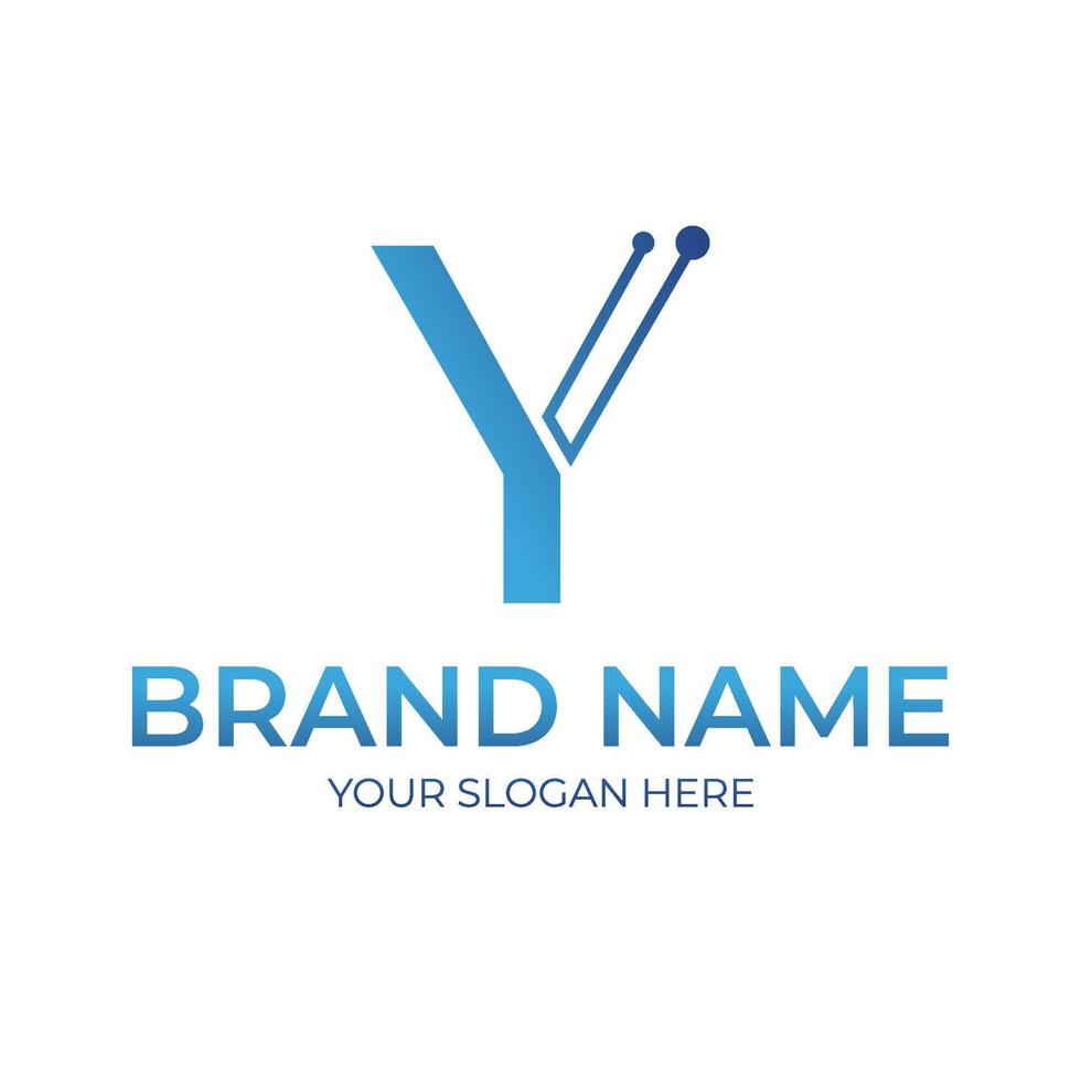 Y letter tech logo icon symbol design vector