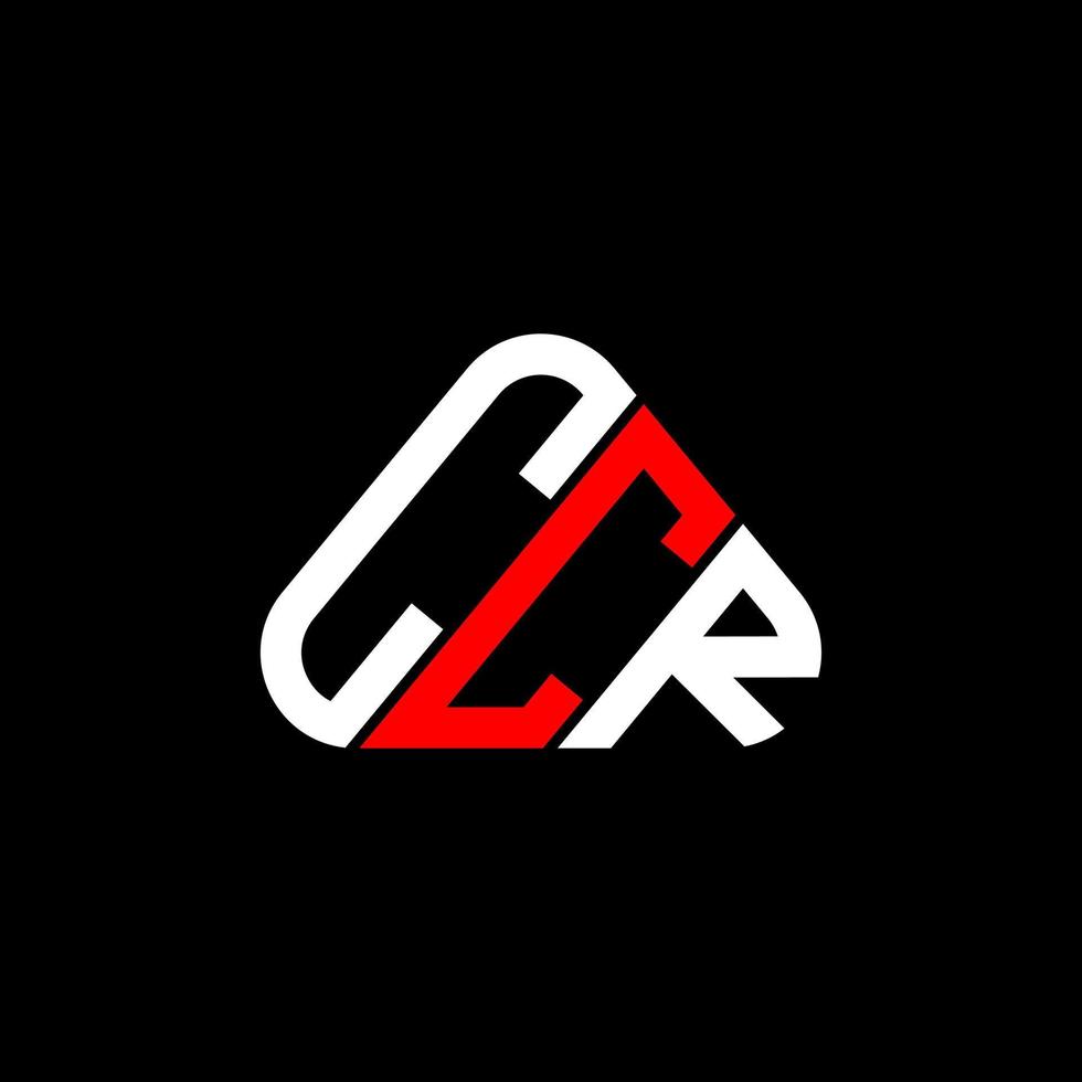 diseño creativo del logotipo de la letra ccr con gráfico vectorial, logotipo simple y moderno de ccr en forma de triángulo redondo. vector