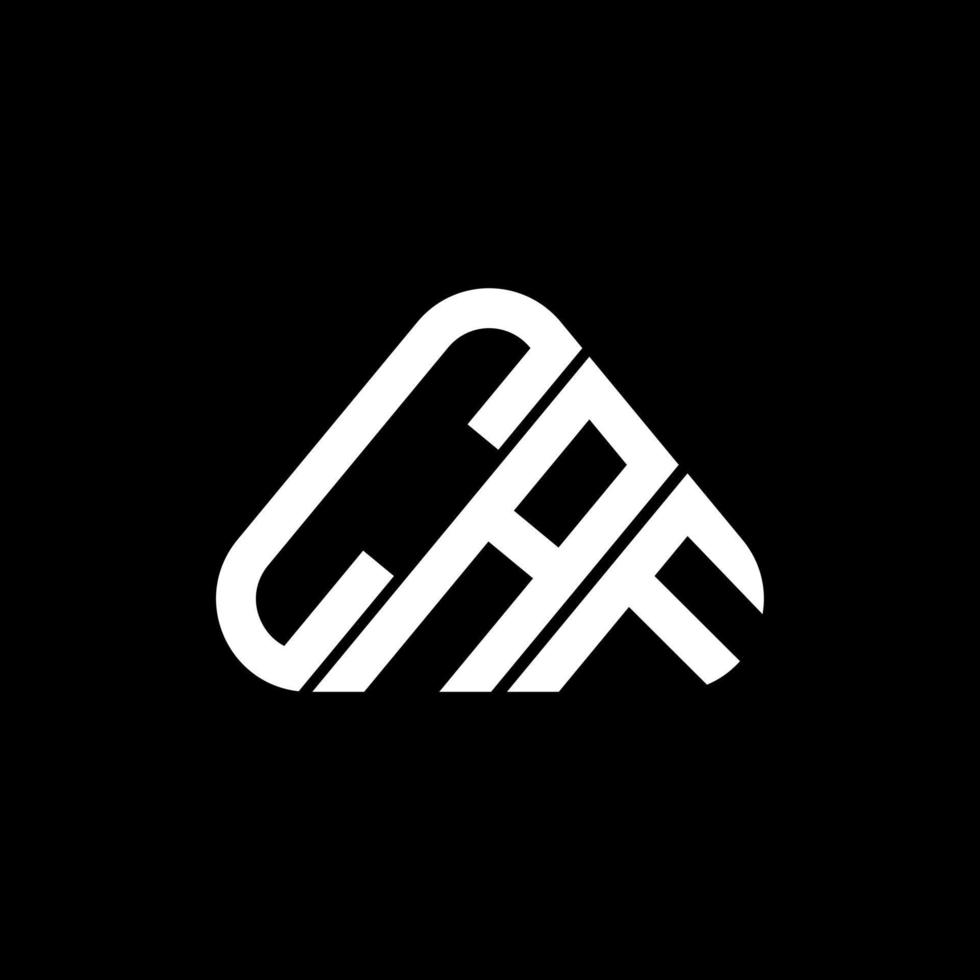 diseño creativo del logotipo de la letra caf con gráfico vectorial, logotipo simple y moderno de caf en forma de triángulo redondo. vector