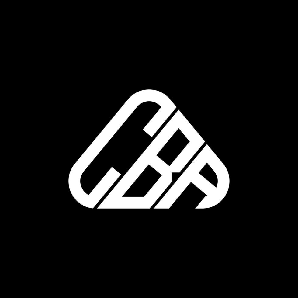 diseño creativo del logotipo de la letra cba con gráfico vectorial, logotipo simple y moderno de cba en forma de triángulo redondo. vector