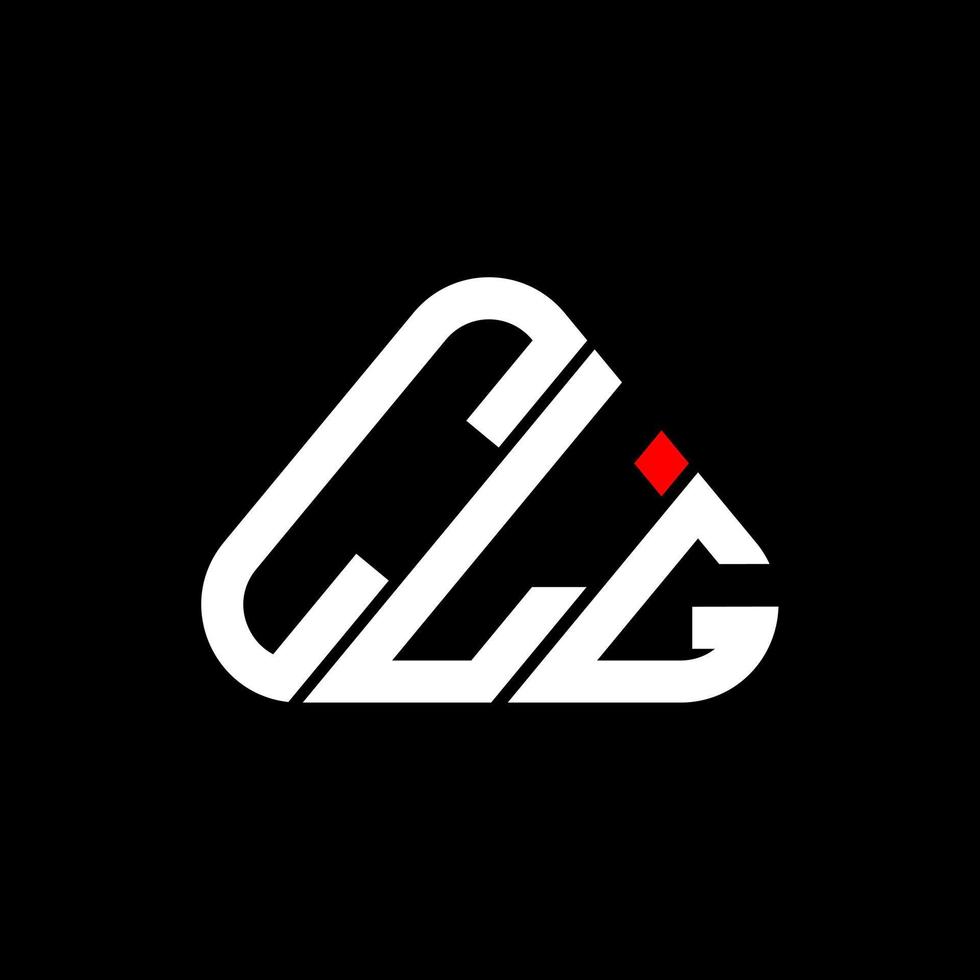 diseño creativo del logotipo de letra clg con gráfico vectorial, logotipo simple y moderno de clg en forma de triángulo redondo. vector