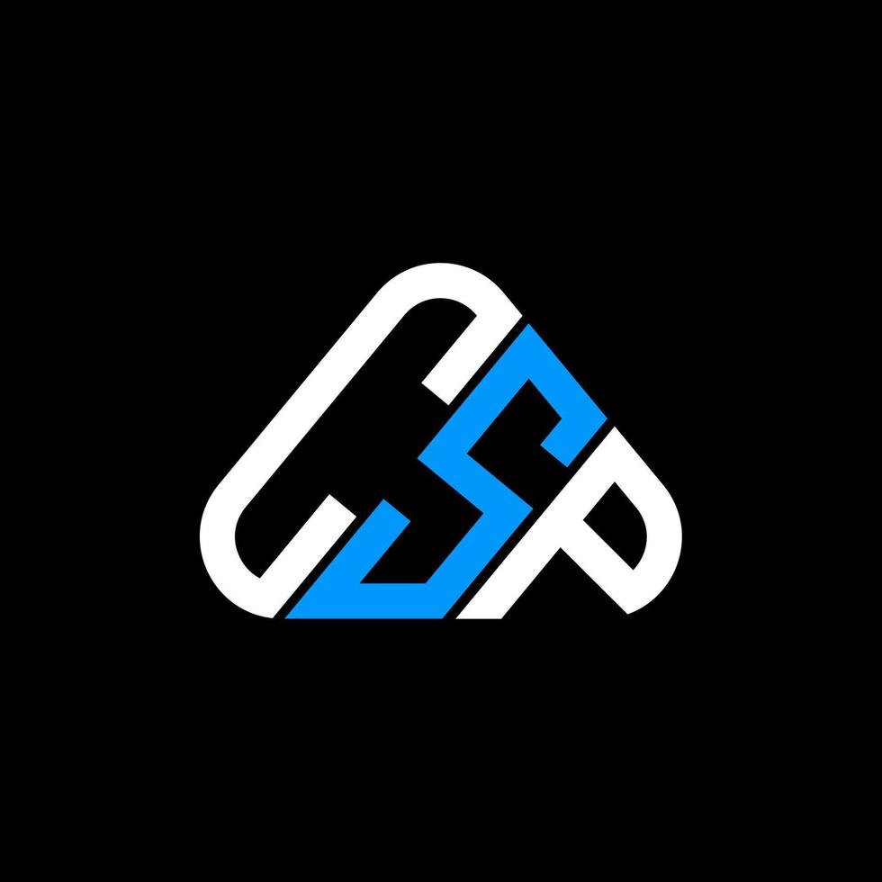 diseño creativo del logotipo de la letra csp con gráfico vectorial, logotipo csp simple y moderno en forma de triángulo redondo. vector