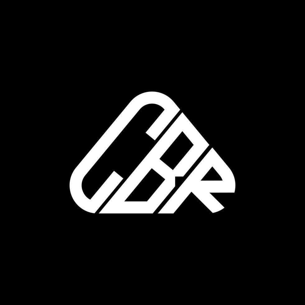 Diseño creativo del logotipo de la letra cbr con gráfico vectorial, logotipo cbr simple y moderno en forma de triángulo redondo. vector