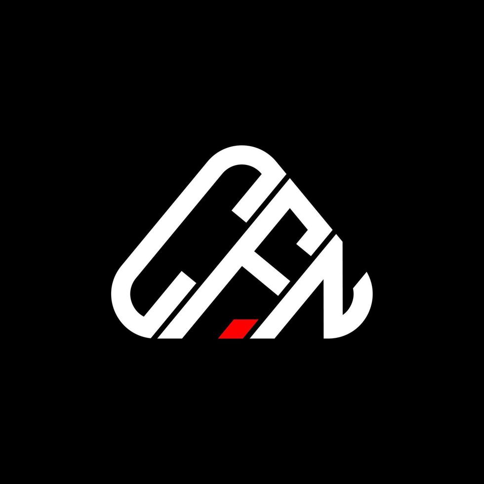Diseño creativo del logotipo de la letra cfn con gráfico vectorial, logotipo simple y moderno de cfn en forma de triángulo redondo. vector