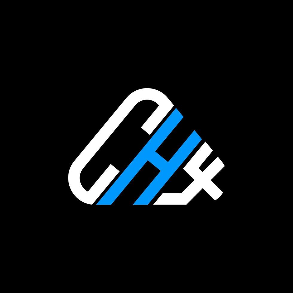CHX letter logo creative design with vector graphic, CHX simple and modern logo in round triangle shape.