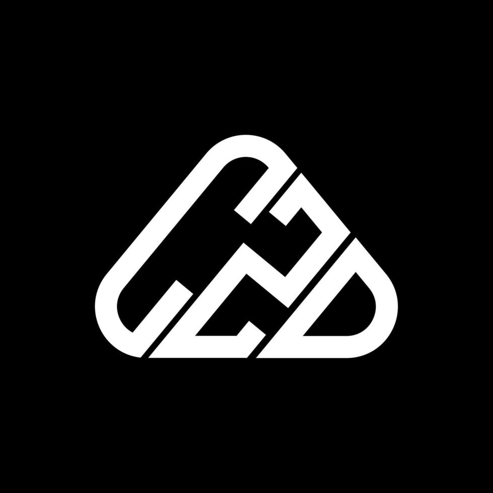 Diseño creativo del logotipo de la letra czd con gráfico vectorial, logotipo simple y moderno de czd en forma de triángulo redondo. vector