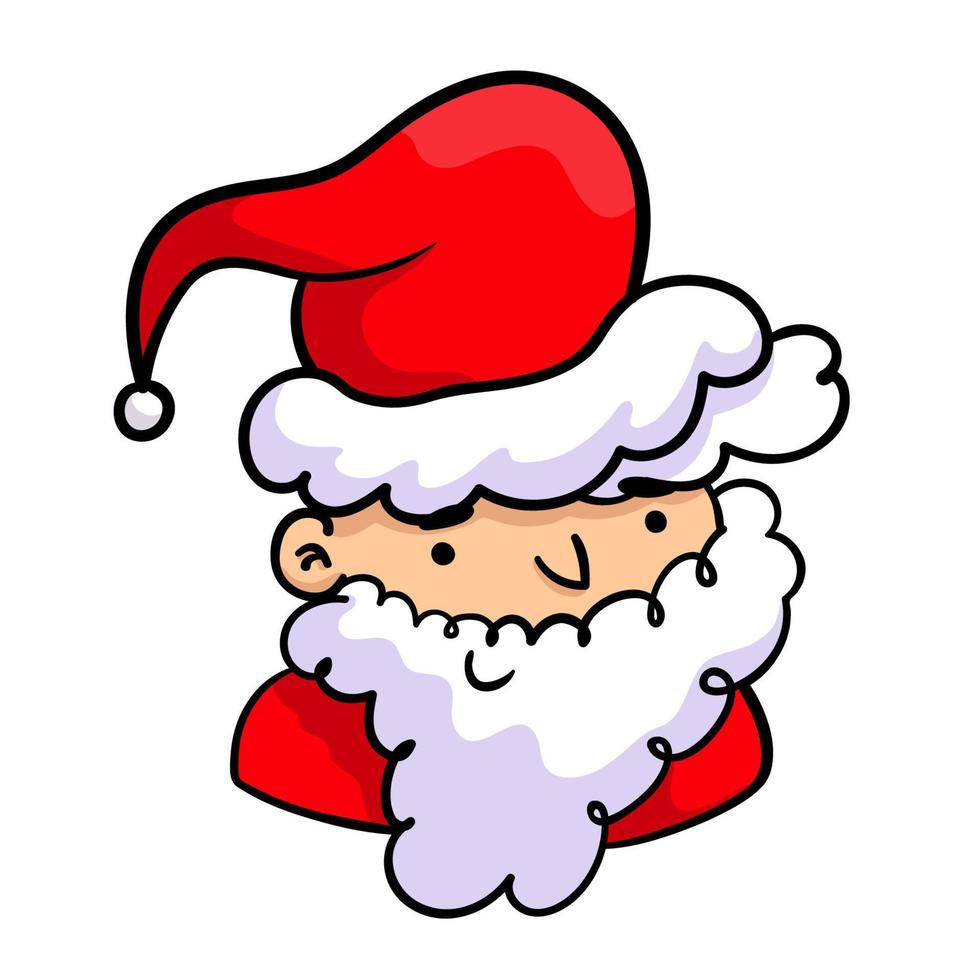 Illustration of a Santa Claus. Hand drawn sticker vector