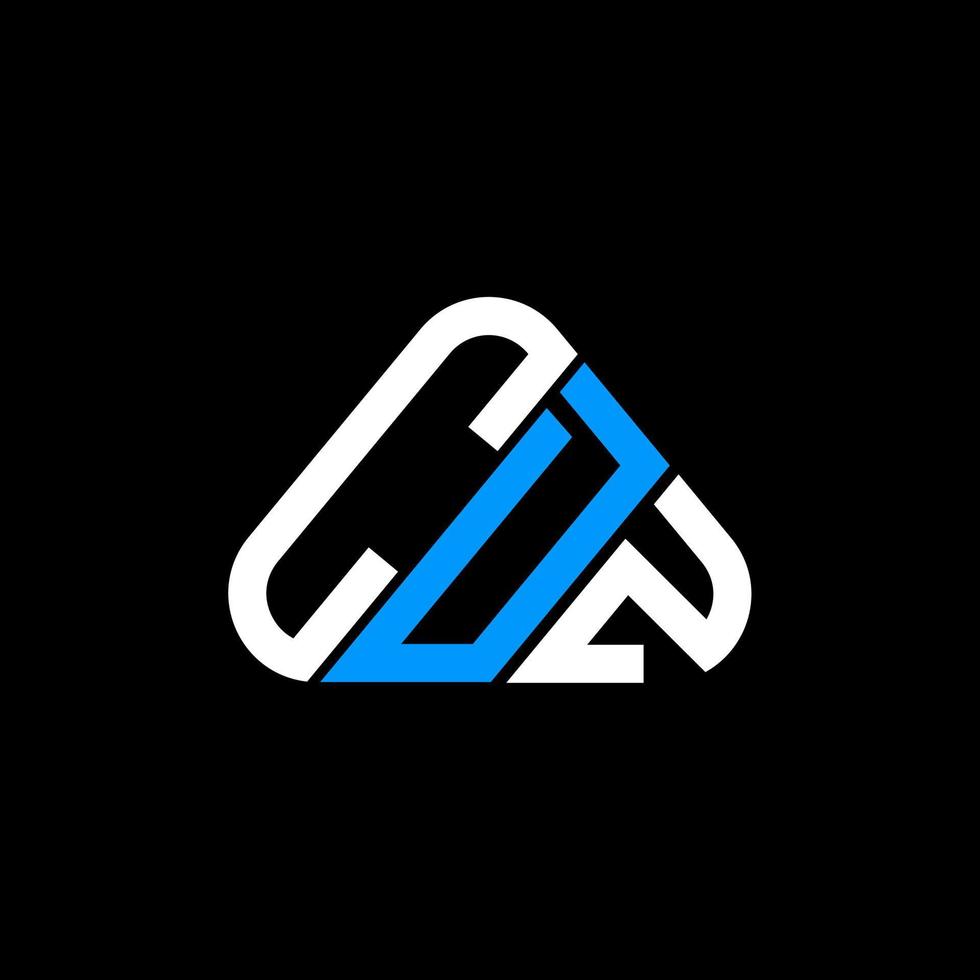 Diseño creativo del logotipo de la letra cdz con gráfico vectorial, logotipo simple y moderno de cdz en forma de triángulo redondo. vector