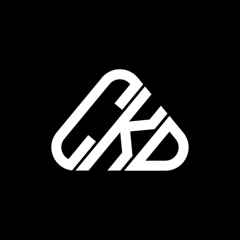 Diseño creativo del logotipo de la letra ckd con gráfico vectorial, logotipo simple y moderno de ckd en forma de triángulo redondo. vector