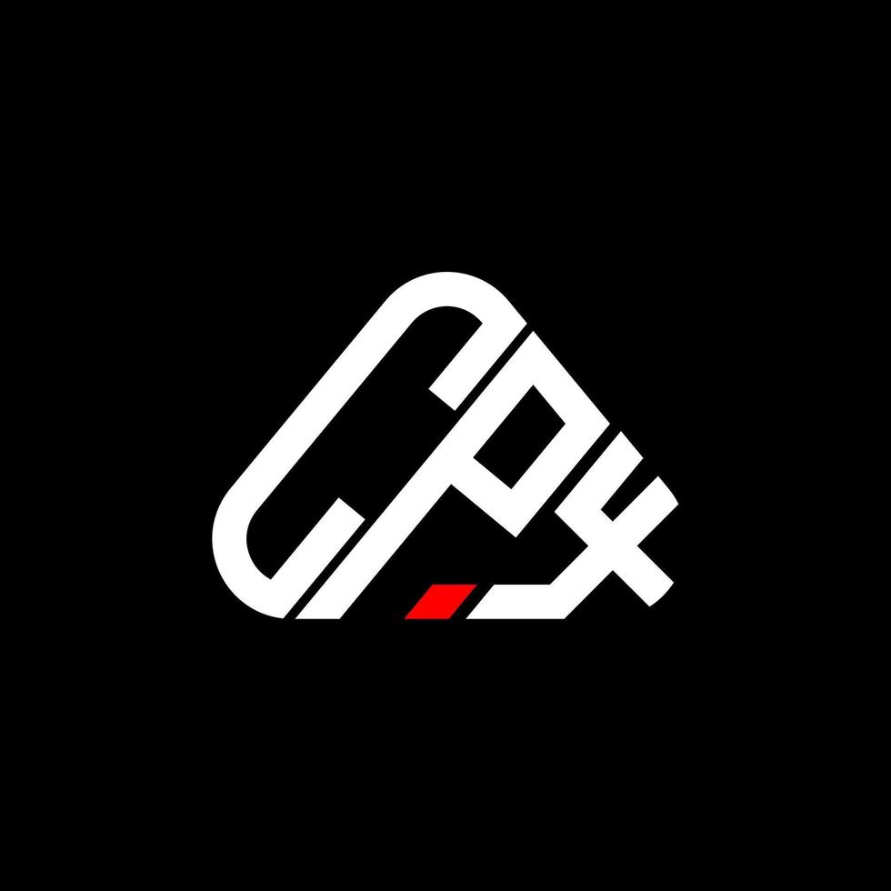Diseño creativo del logotipo de letra cpx con gráfico vectorial, logotipo simple y moderno de cpx en forma de triángulo redondo. vector