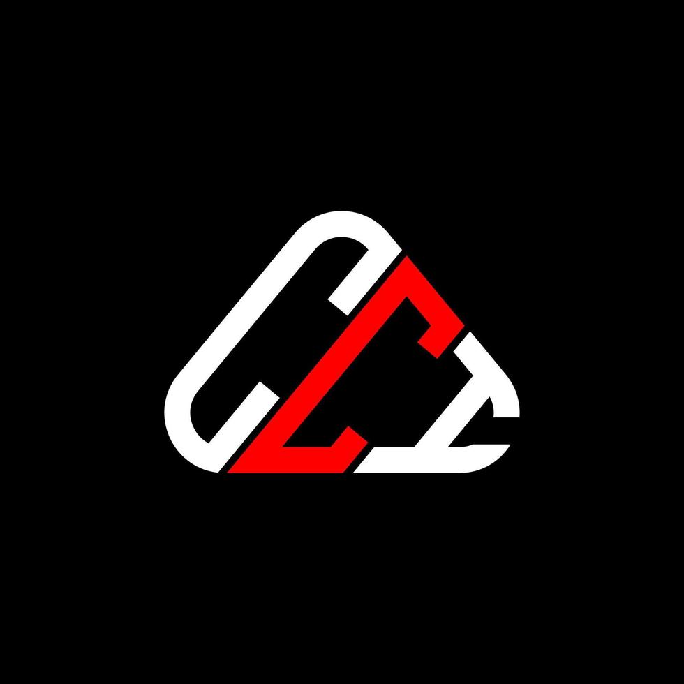 Diseño creativo del logotipo de la letra cci con gráfico vectorial, logotipo simple y moderno de cci en forma de triángulo redondo. vector