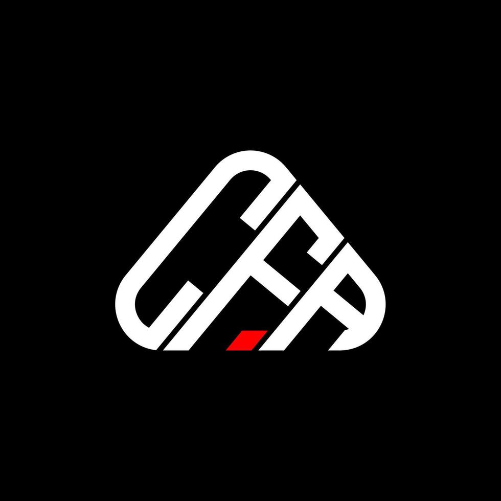 Diseño creativo del logotipo de la letra cfa con gráfico vectorial, logotipo simple y moderno de cfa en forma de triángulo redondo. vector