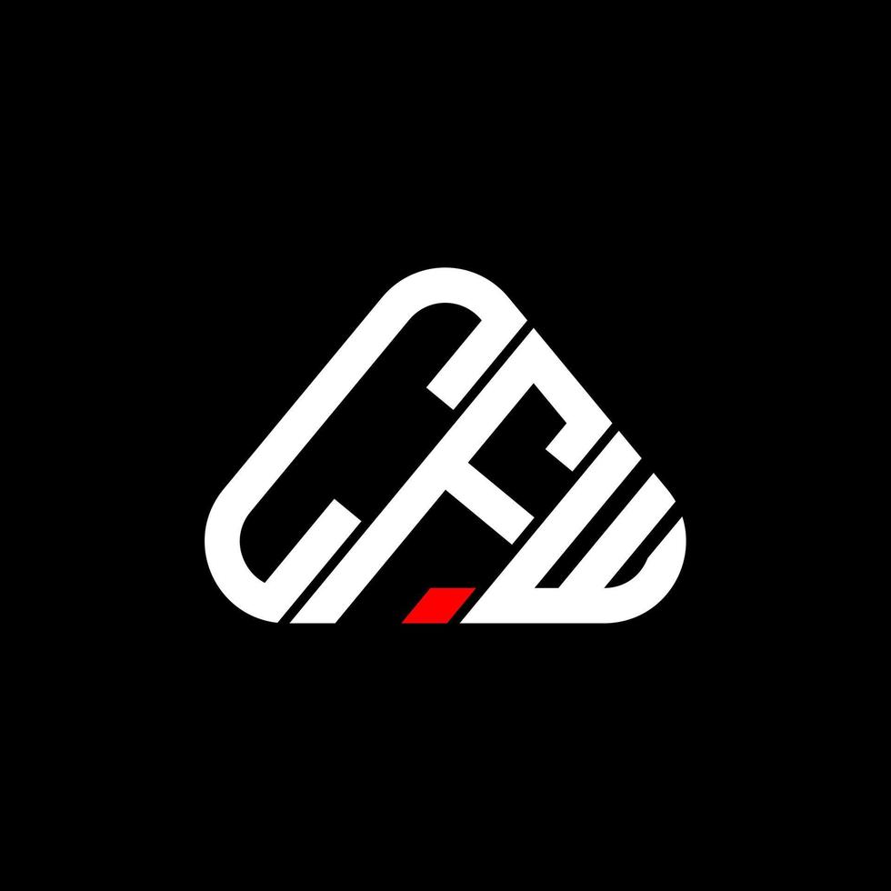 Diseño creativo del logotipo de la letra cfw con gráfico vectorial, logotipo simple y moderno de cfw en forma de triángulo redondo. vector
