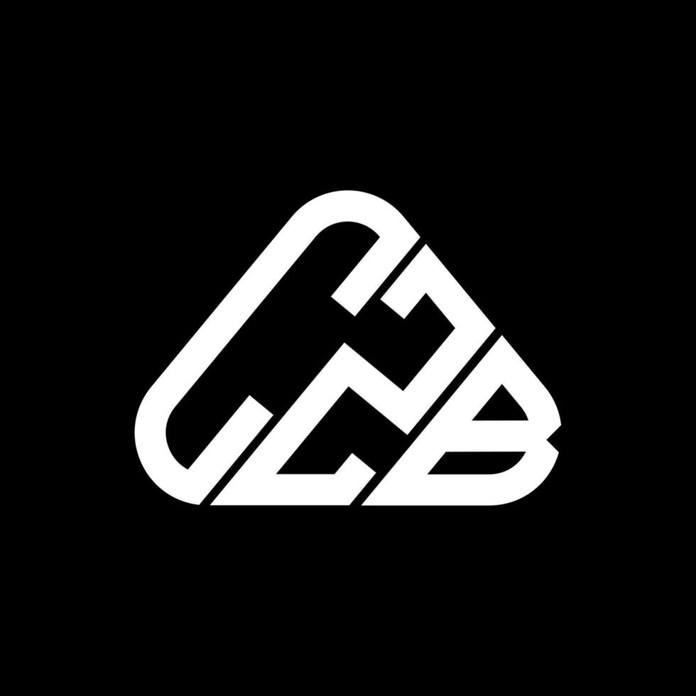 Diseño creativo del logotipo de la letra czb con gráfico vectorial, logotipo simple y moderno de czb en forma de triángulo redondo. vector