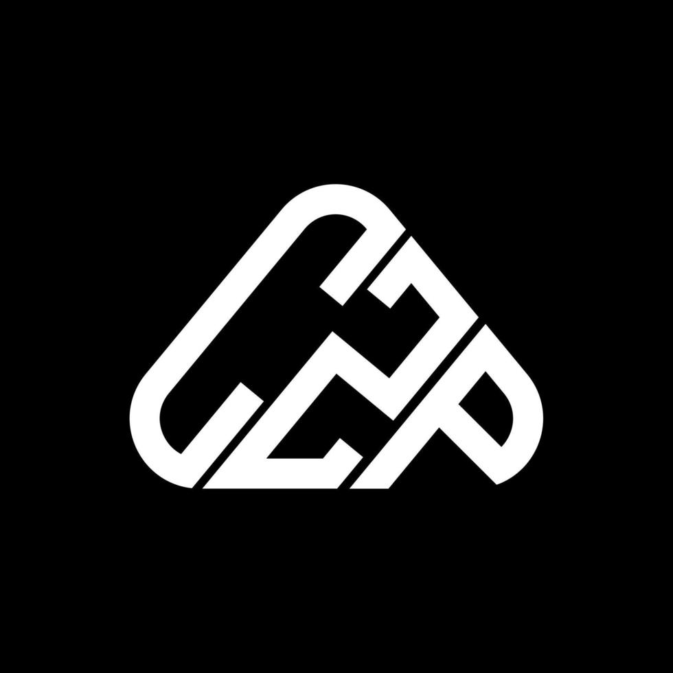 Diseño creativo del logotipo de la letra czp con gráfico vectorial, logotipo simple y moderno de czp en forma de triángulo redondo. vector