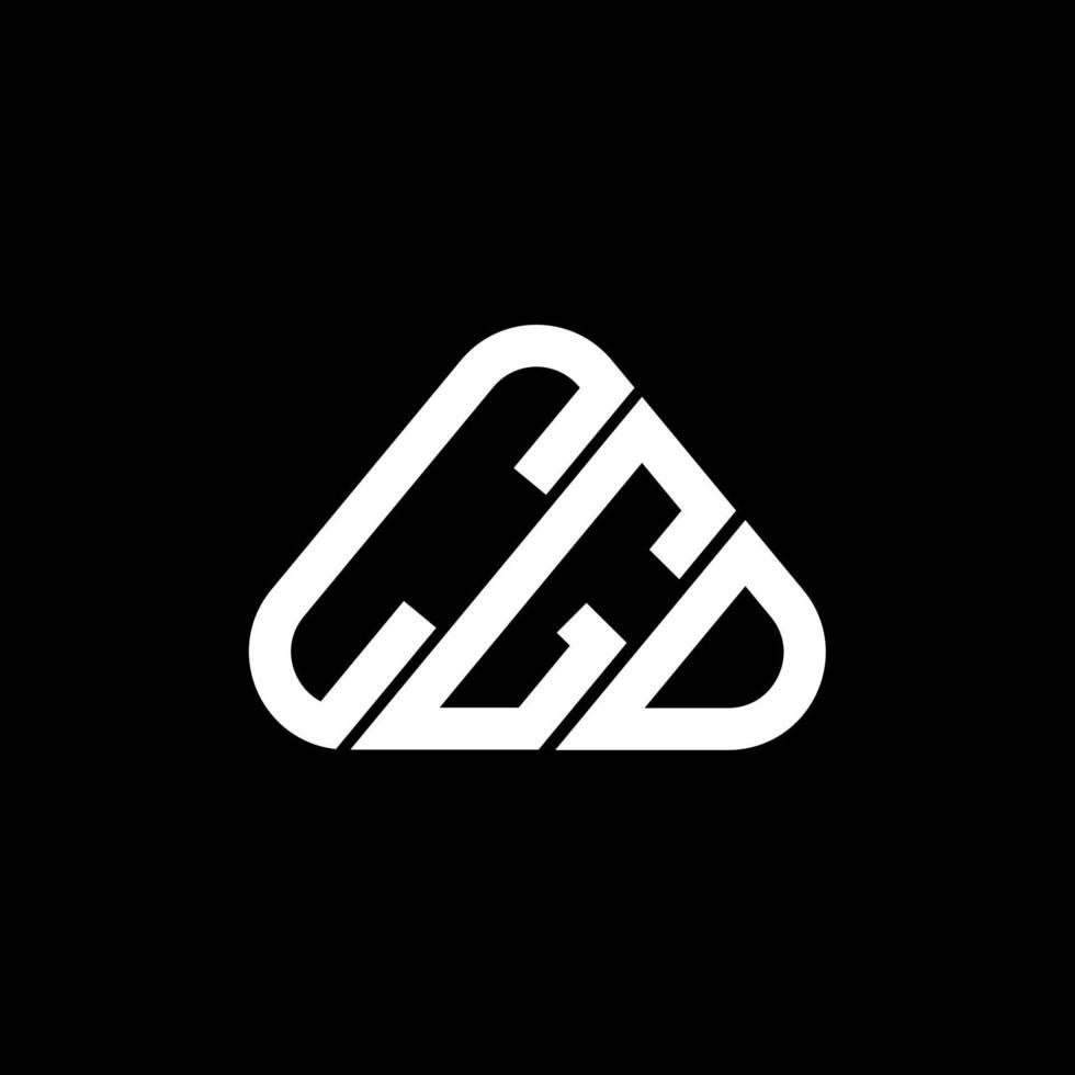 Diseño creativo del logotipo de la letra cgd con gráfico vectorial, logotipo cgd simple y moderno en forma de triángulo redondo. vector
