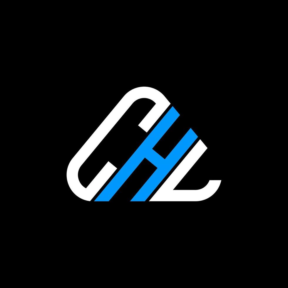Diseño creativo del logotipo de la letra chl con gráfico vectorial, logotipo simple y moderno de chl en forma de triángulo redondo. vector