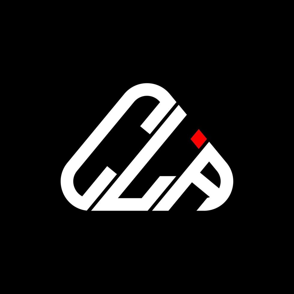 diseño creativo del logotipo de la letra cla con gráfico vectorial, logotipo simple y moderno de cla en forma de triángulo redondo. vector