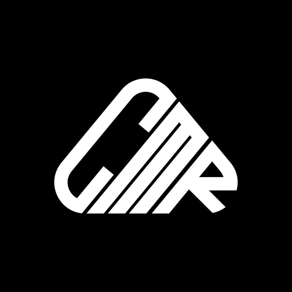 diseño creativo del logotipo de la letra cmr con gráfico vectorial, logotipo cmr simple y moderno en forma de triángulo redondo. vector