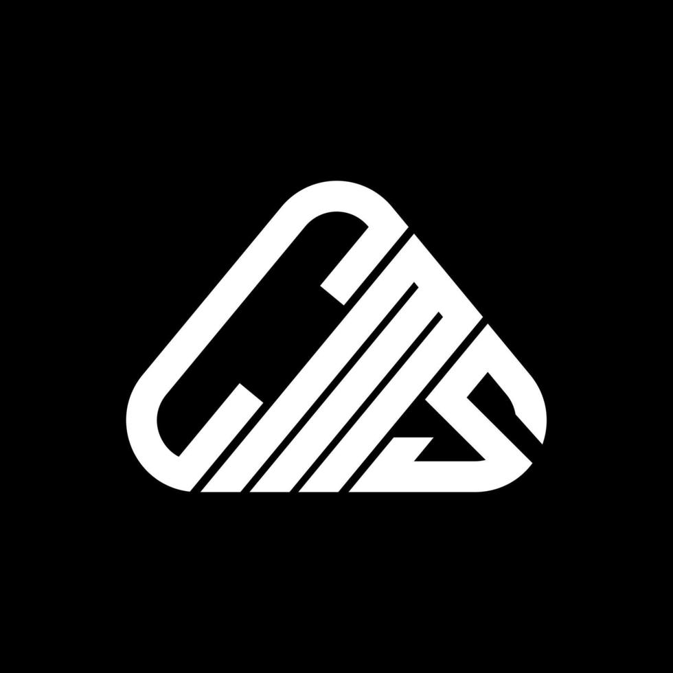 diseño creativo del logotipo de la letra cms con gráfico vectorial, logotipo cms simple y moderno en forma de triángulo redondo. vector
