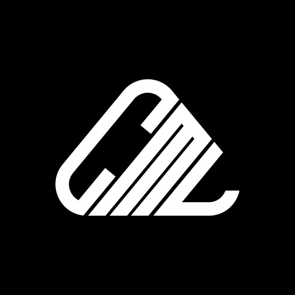 Diseño creativo del logotipo de letra cml con gráfico vectorial, logotipo cml simple y moderno en forma de triángulo redondo. vector