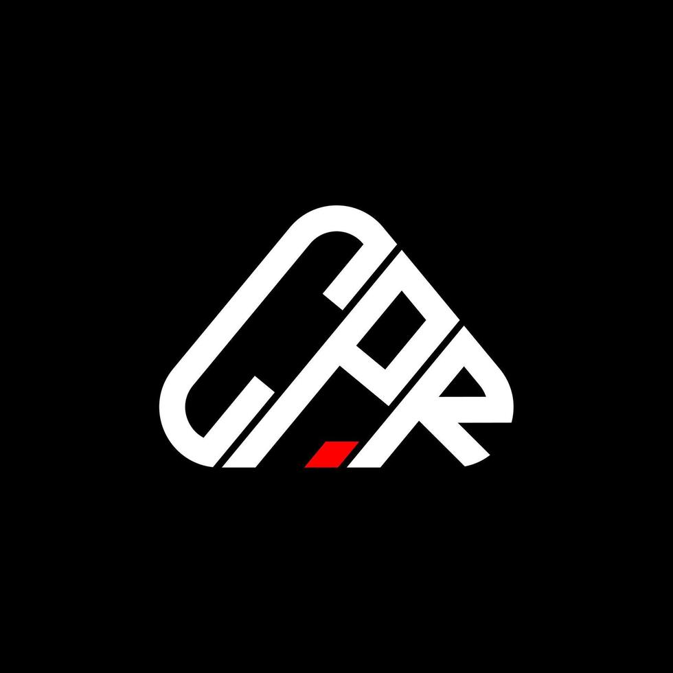 diseño creativo del logotipo de la letra cpr con gráfico vectorial, logotipo cpr simple y moderno en forma de triángulo redondo. vector