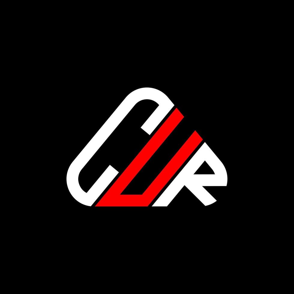 diseño creativo del logotipo de letra cur con gráfico vectorial, logotipo cur simple y moderno en forma de triángulo redondo. vector