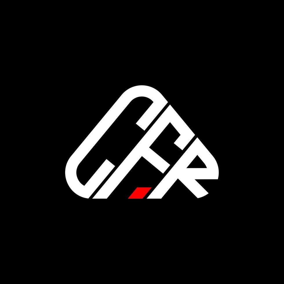 diseño creativo del logotipo de la letra cfr con gráfico vectorial, logotipo simple y moderno de cfr en forma de triángulo redondo. vector