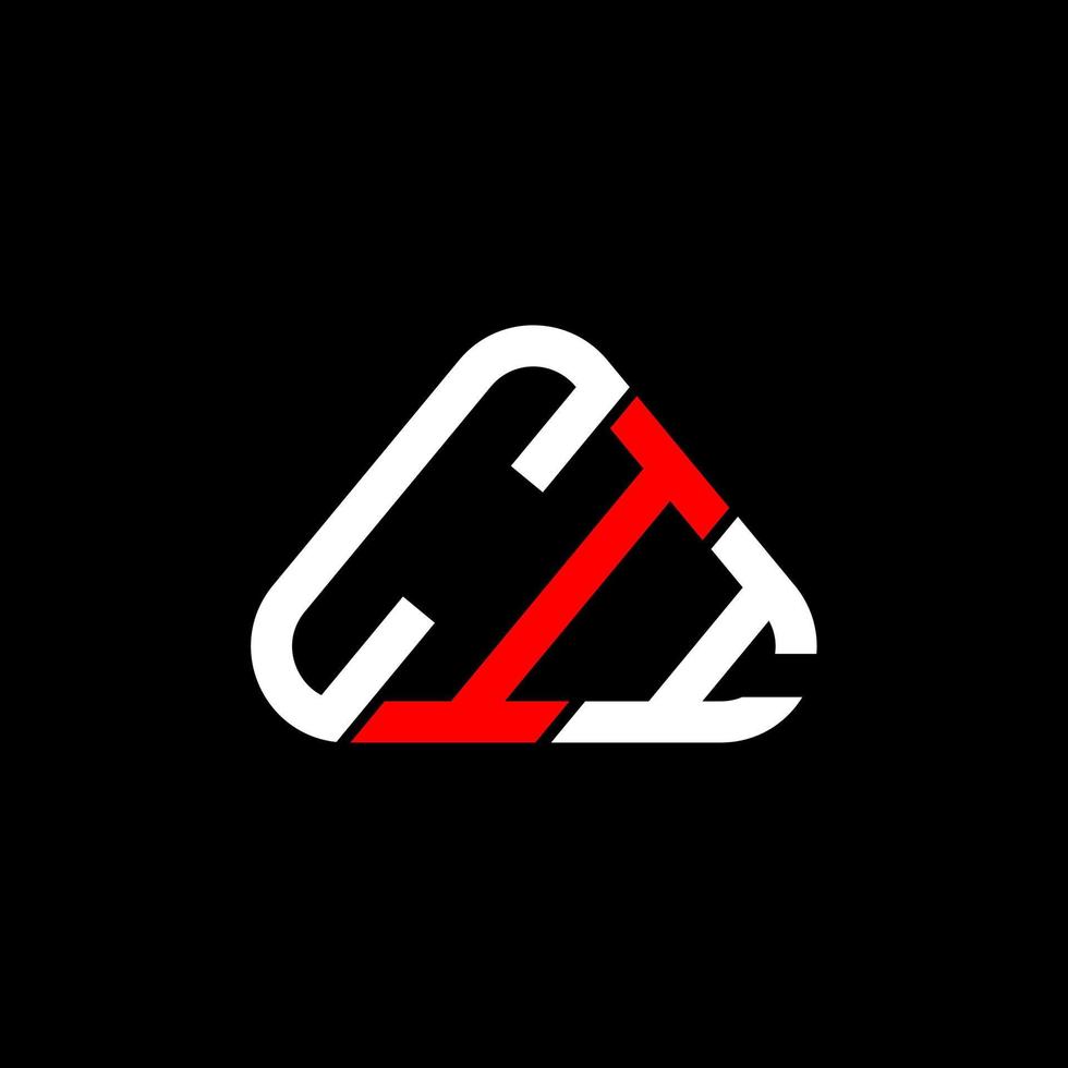 diseño creativo del logotipo de la letra cii con gráfico vectorial, logotipo simple y moderno de cii en forma de triángulo redondo. vector