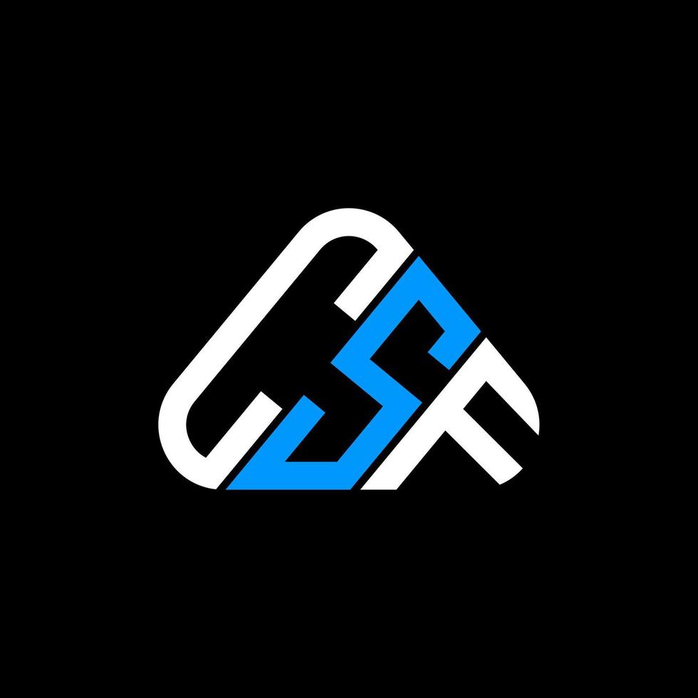 CSF letter logo creative design with vector graphic, CSF simple and modern logo in round triangle shape.