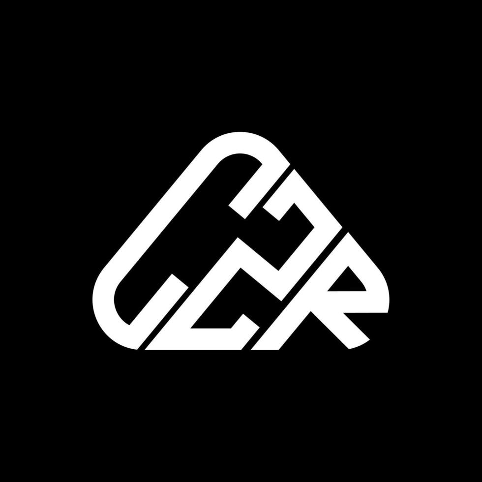 diseño creativo del logotipo de la letra czr con gráfico vectorial, logotipo simple y moderno de czr en forma de triángulo redondo. vector