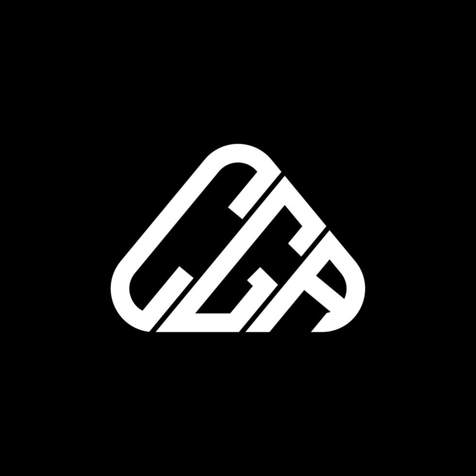Diseño creativo del logotipo de la letra cga con gráfico vectorial, logotipo cga simple y moderno en forma de triángulo redondo. vector