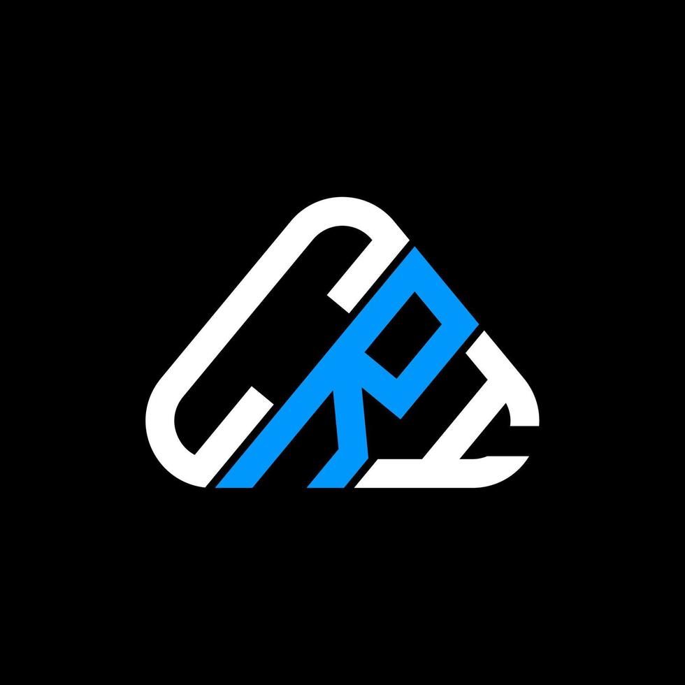 CRI letter logo creative design with vector graphic, CRI simple and modern logo in round triangle shape.
