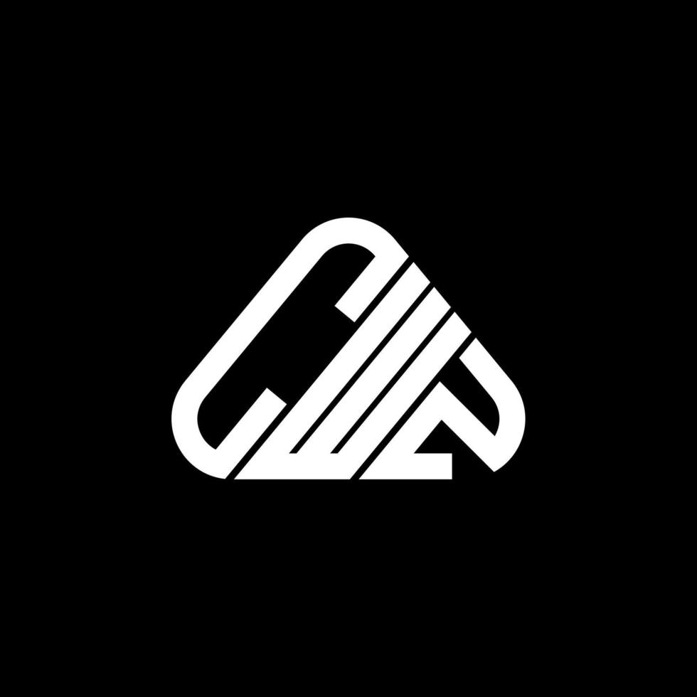 Diseño creativo del logotipo de letra cwz con gráfico vectorial, logotipo simple y moderno de cwz en forma de triángulo redondo. vector