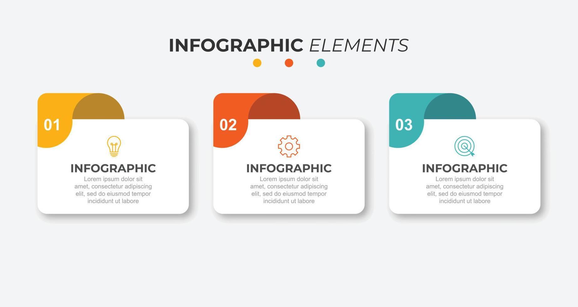 plantilla de diseño infográfico vectorial con 3 opciones o pasos vector