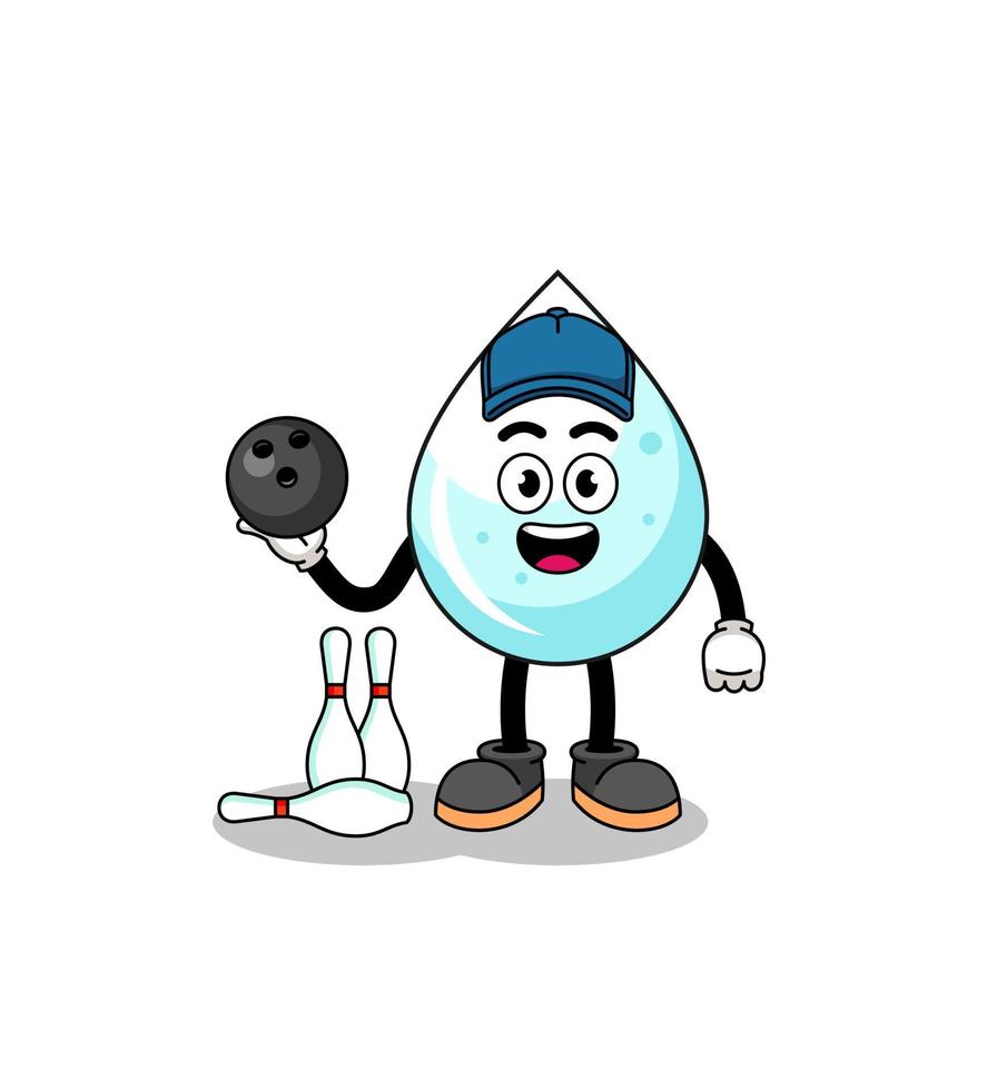 Mascot of milk drop as a bowling player vector