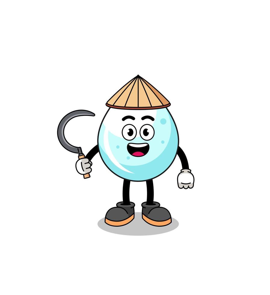 Illustration of milk drop as an asian farmer vector