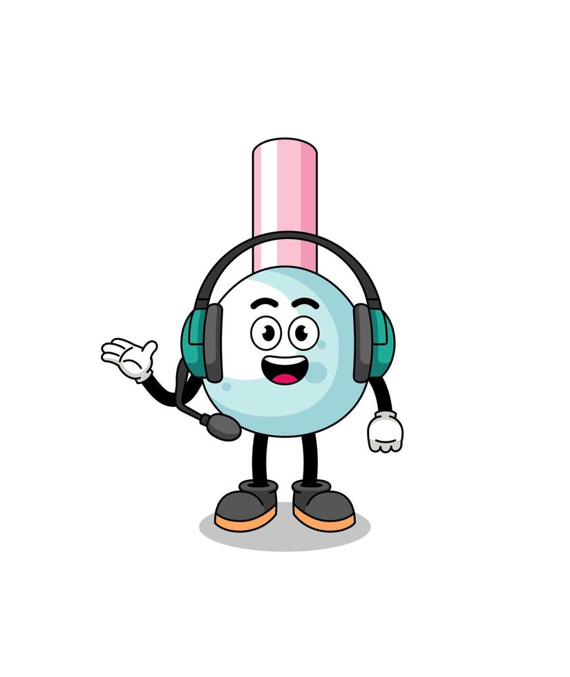 Mascot Illustration of cotton bud as a customer services vector