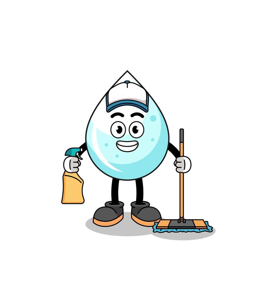 Character mascot of milk drop as a cleaning services vector
